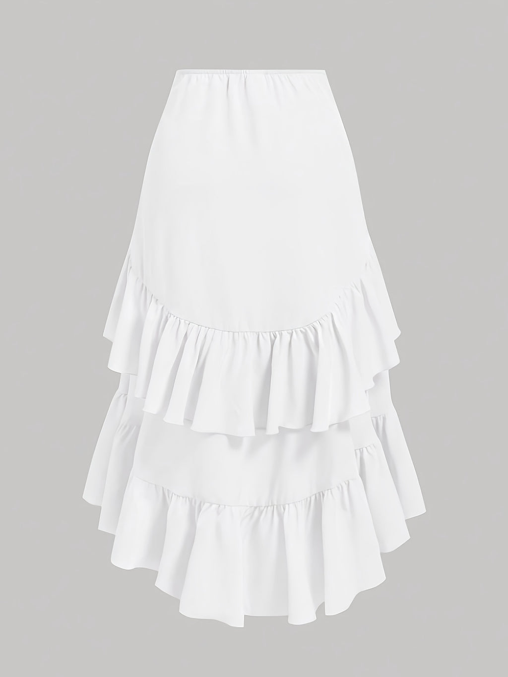 Vintage Brown Pleated Midi Skirt with Ruffled Hem and Cross Detail – Breathable, Stretchy Waistband, Machine Washable – Perfect for Commuting, Outings, and Everyday Elegance