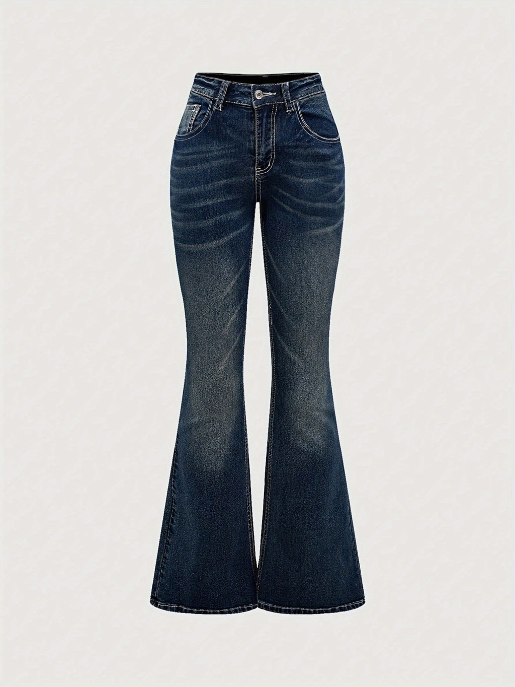 2024 Women's Hand-Embroidered Rhinestone Back Pocket Flared Jeans - Stretch Comfort Washed Denim, Elegant Machine-Washable All-Season Casual Pants, Comfortable Fashion, Fashionforward Design, Detailed Embroidery